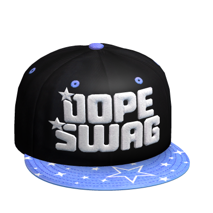 2000s Star DOPE SWAG Flat Brim Cap Hat y2k Blue Roblox item