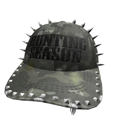 Niche Green Camo Studded Emo Hunting Dad Hat  Roblox item