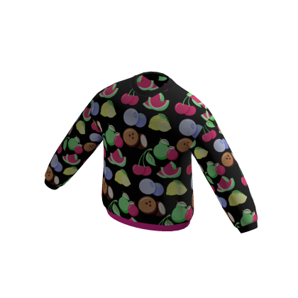 CoppaFeel! Black Full Print Fruit Sweatshirt thumbnail