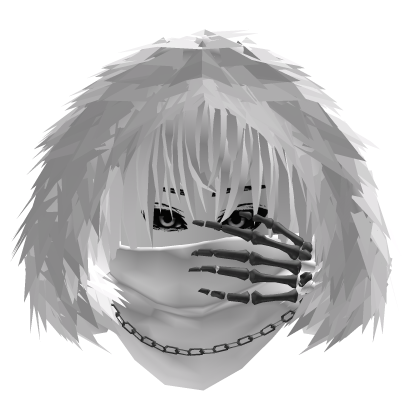 white skeleton hand skin hood mask Vkei Hair