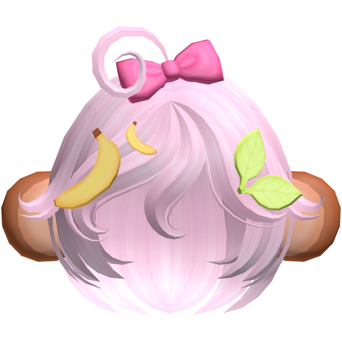 🍌🐵🍃 cute lala monkey bob hair in pink