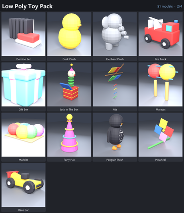 Low Poly Toy Pack x50 Kids Nursery Playroom preview 2