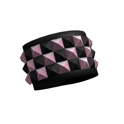 Left Scene Studded Bracelets (Light Pink & Black)