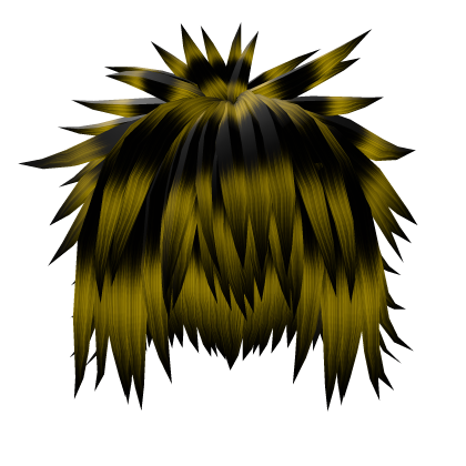 Messy Spiky Emo Black & Yellow Hair Roblox item