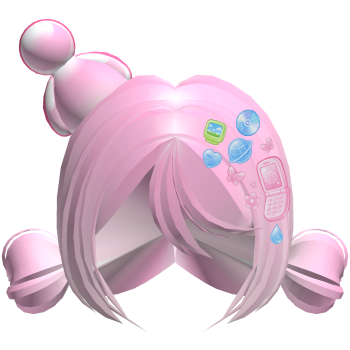 Cute Pink Frutiger Aero Hair w/ Accesories
