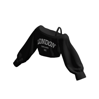 London Off Shoulder Oversized Sweater Cropped thumbnail