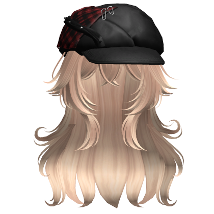 Swirly Anime Hair w/ Cute Beret (Blonde) Roblox item