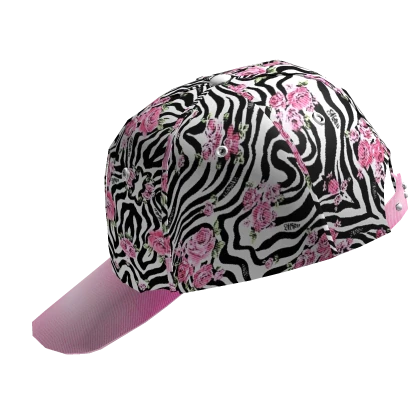 ♡ 2000s Pink McBling Zebra Gyaru Agejo Backwards Hat | Roblox