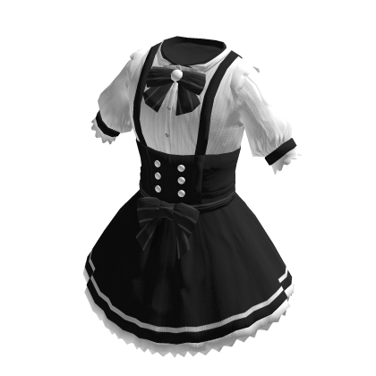 Anime School Girl Maid Dress - Black & White thumbnail