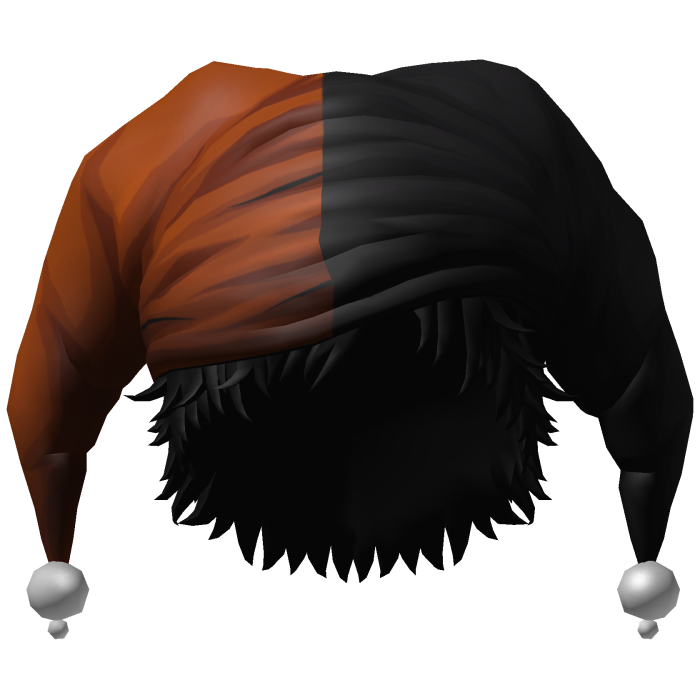 Black&Orange Halloween Jester Hat w/ Messy Hair