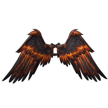 Black w fire/lava Icarus wings recoloring add-on Roblox item