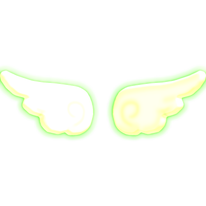 [EMISSIVE] Glowing Green Angelic Fluffy Wings