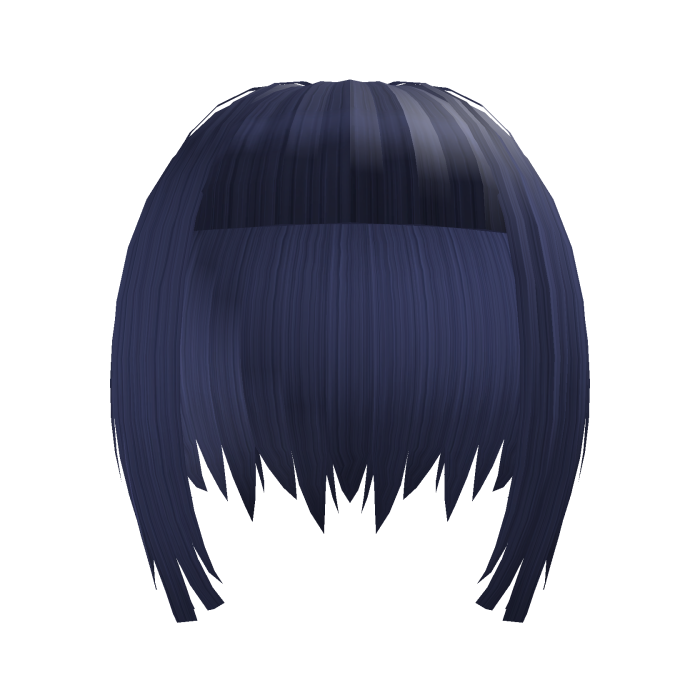 Emo niche choppy short blue hair