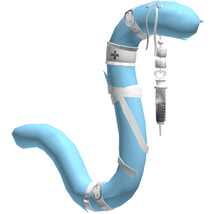Blue White Medic Nurse Cat Tail Roblox item