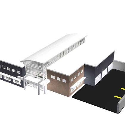 ❄ Police station with parking lot Sign Road
