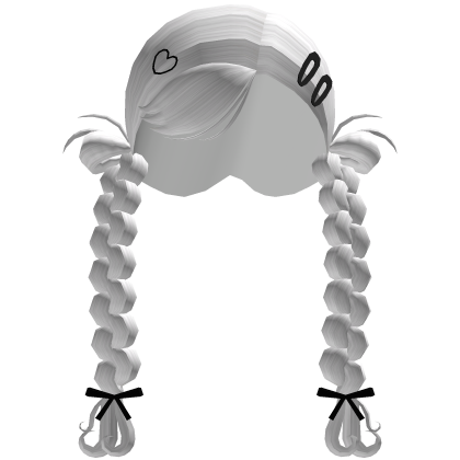 Long White Braided Hair w/ Bows