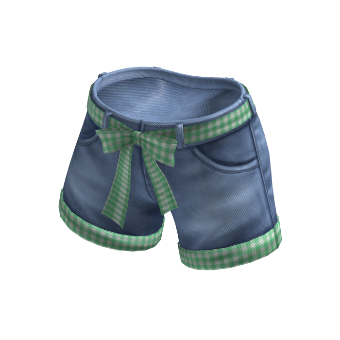 ✨Bow Belt Folded Shorts / Mint Green Gingham