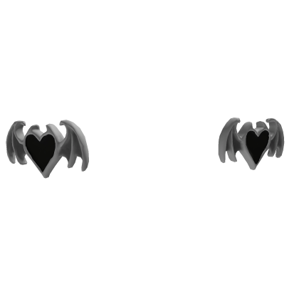 Bat Heart Hair Clips Black  Goth Roblox item