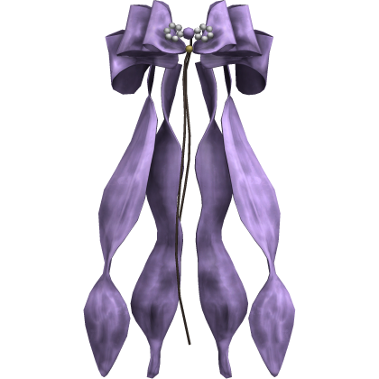 Super Long Purple Flowy Back Hair Bow Roblox item