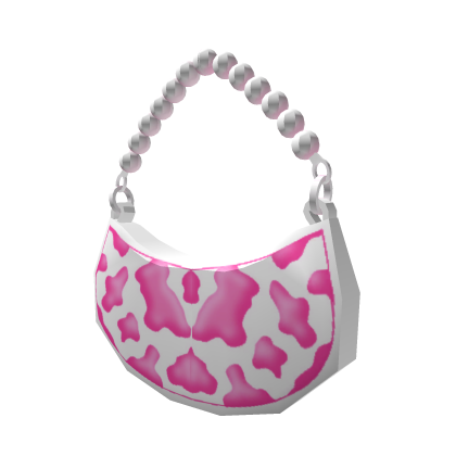 Pink Cow Print Luxury Pearl Purse