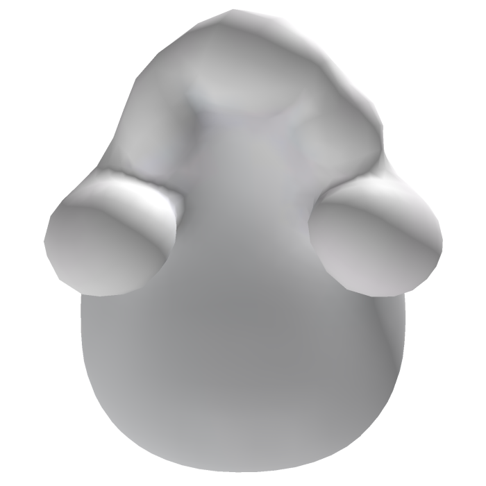 White stylized big slime blob hair