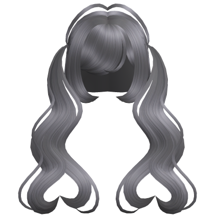 . ‿♡ pretty silver heart pigtail hair ⊹ . ୨୧