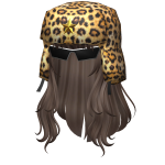 Brown Hair with Leopard Ushanka and Glasses