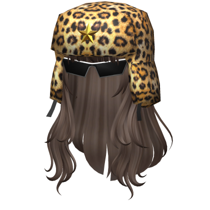 Brown Hair with Leopard Ushanka and Glasses