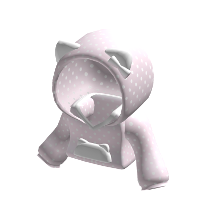 Cute Polka Dot Kitty Cat Hoodie w/ Bow & Pocket
