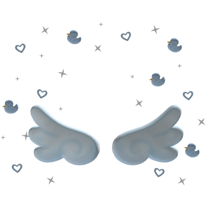 Angel Wings and Blue Ducks Hearts Aura Roblox item