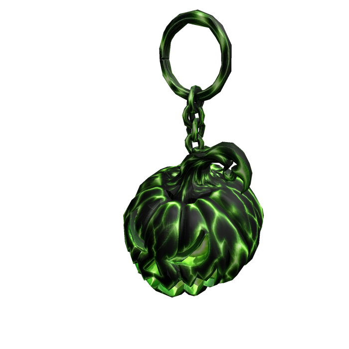 Black Green Pumpkin Keychain Head