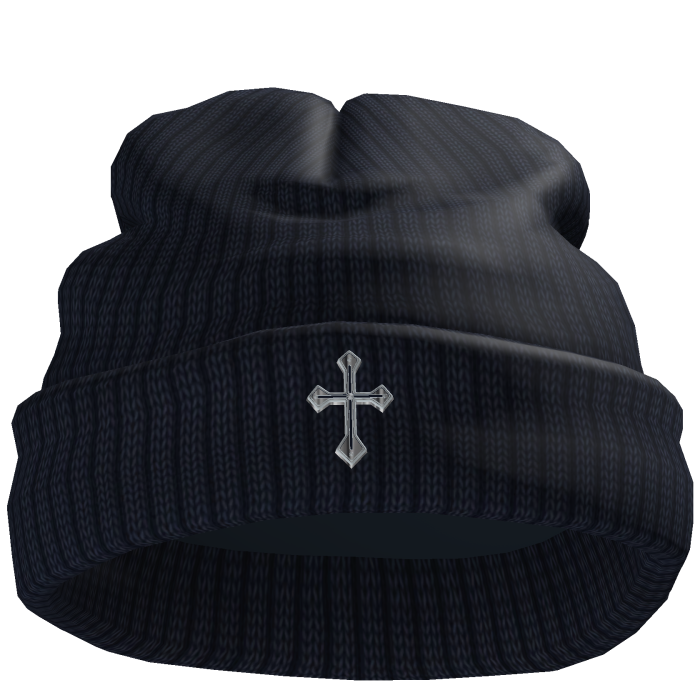 Chrome Cross Worn Blue Beanie