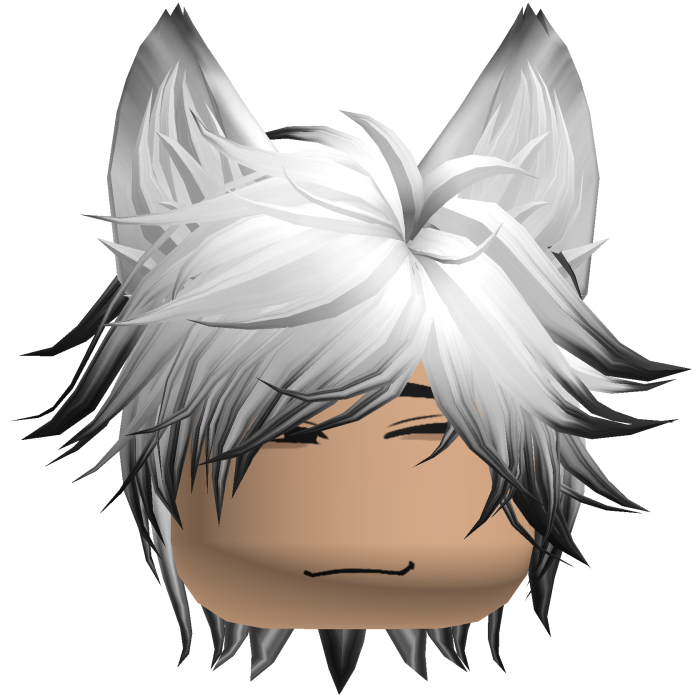 Neko Cat Boy Anime Gamer Spikey Hair (White&Black)