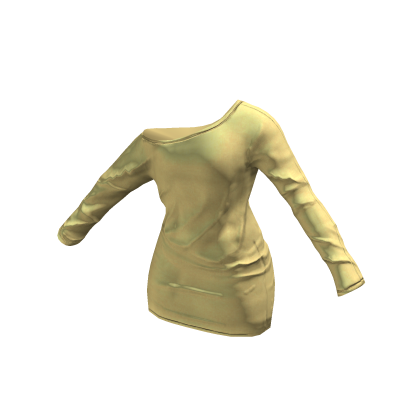 Off Shoulder Long Sleeve Dress (Yellow) thumbnail