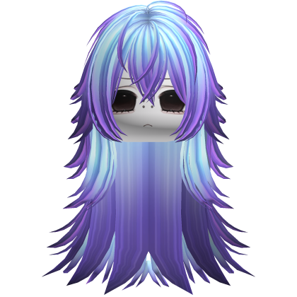 Vkei Moe Purple & Cyan Messy Long Hair