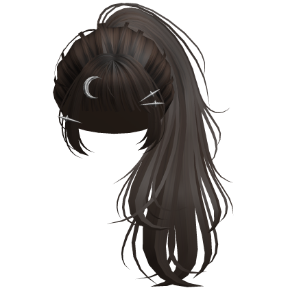 Brown Flowy Lush Ponytail w/ Moon Pins Roblox item