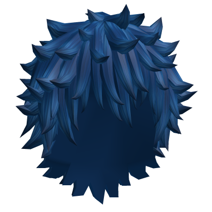 blue fluffy emo hair