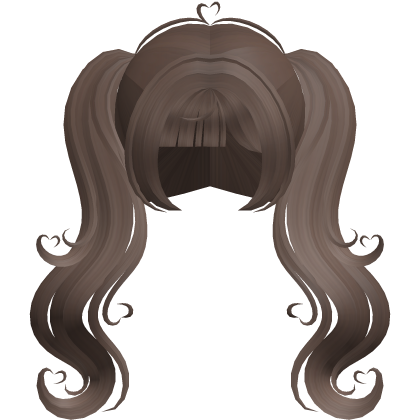 big sweet brown swirly heart pigtails Roblox item