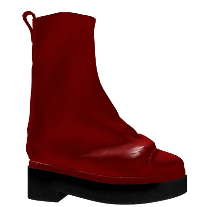 Y2K Leather Boots in Red - Right Shoe Accessory | Roblox