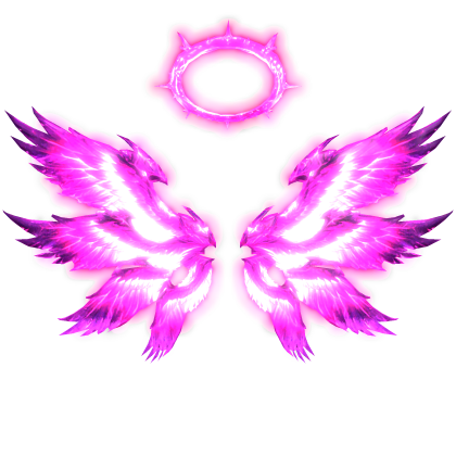 Neon Angel Wings Emissive Halo - Pink + White Roblox item