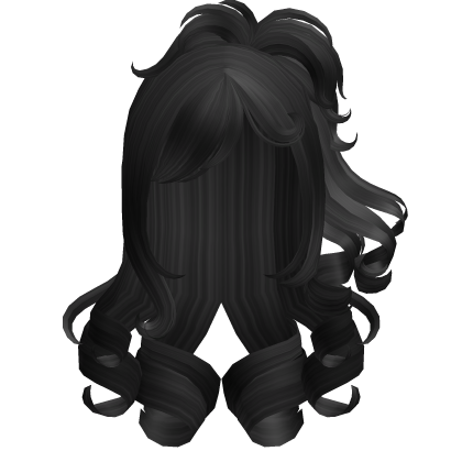 Cute Curly Side Pigtail Hair (Black V3) Roblox item