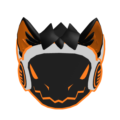 Angry Orange Protogen Furry Head
