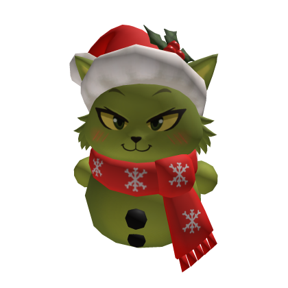 Grinch Kitty Christmas Snowman