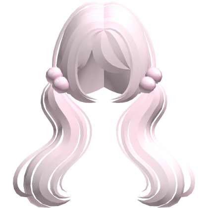 ♡ cute light pink long wavy doll pigtails Roblox item