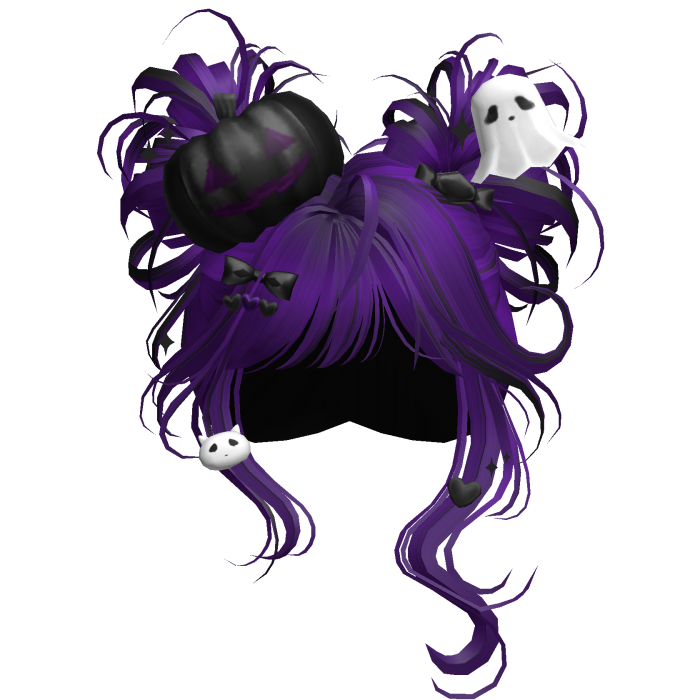 Spooky Halloween Pumpkin Buns  (Purple&Black)