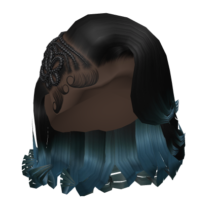 Baddie Bob W/ Braided Side Design [Black&Blue] Roblox item