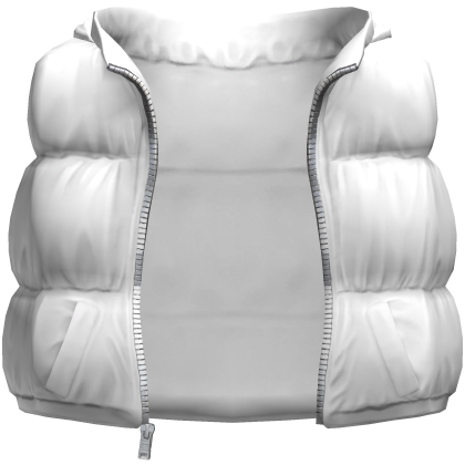 Puffer Vest Hood White Cleezy Warm Jacket Y2K 1.0
