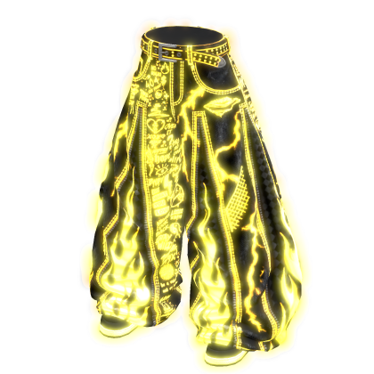 Yellow Glowing Emissive Baggy Jeans BOEVI