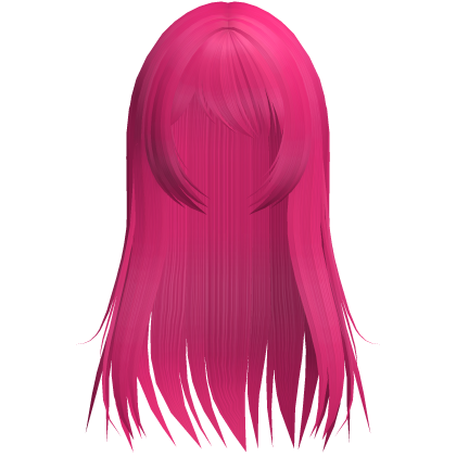 cute long emo hair w side bang hot pink