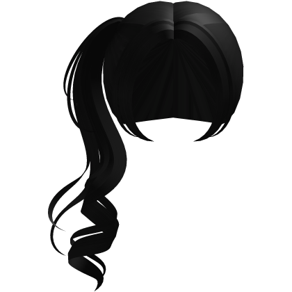 ♡ : Cute Curly Side Ponytail In Black thumbnail